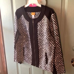 Black and white Ruby Rd. jacket with pockets size 16